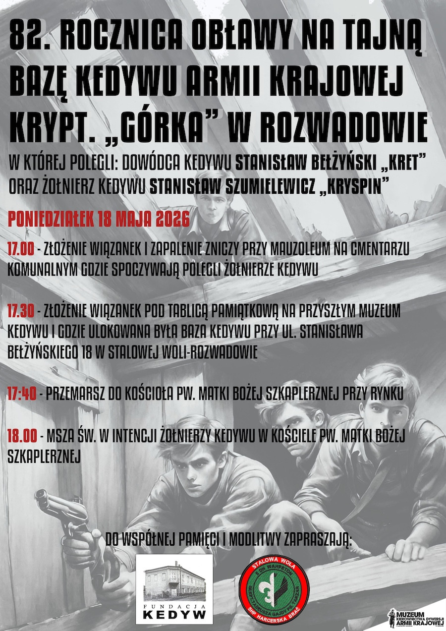 82. ROCZNICA OBŁAWY NA TAJNĄ BAZĘ KEDYWU ARMII KRAJOWEJ