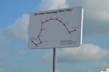 Tablica na początku szlaku w Tarnogórze.